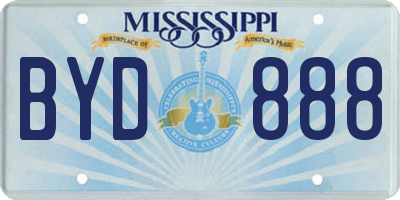 MS license plate BYD888