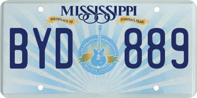 MS license plate BYD889
