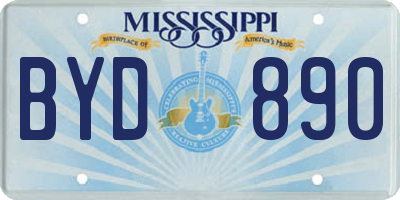 MS license plate BYD890