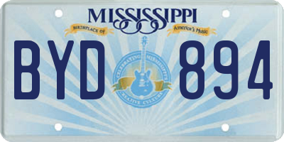 MS license plate BYD894