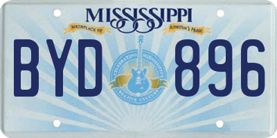 MS license plate BYD896
