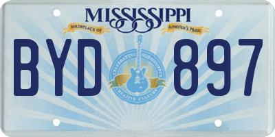 MS license plate BYD897