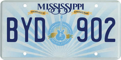 MS license plate BYD902