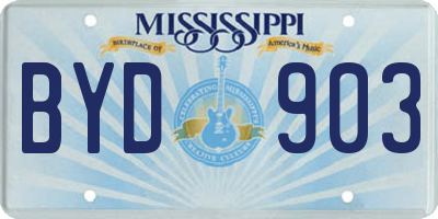 MS license plate BYD903
