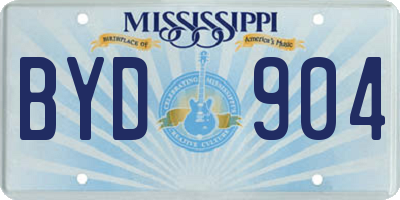 MS license plate BYD904