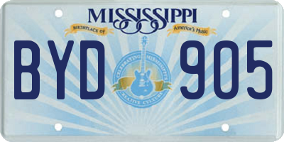 MS license plate BYD905