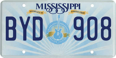 MS license plate BYD908