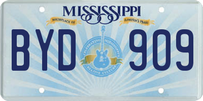 MS license plate BYD909