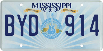 MS license plate BYD914
