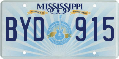 MS license plate BYD915