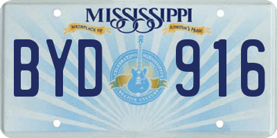 MS license plate BYD916