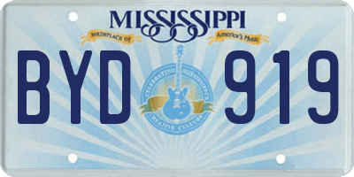 MS license plate BYD919
