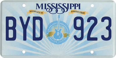 MS license plate BYD923
