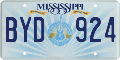 MS license plate BYD924