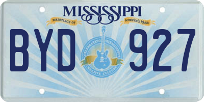 MS license plate BYD927