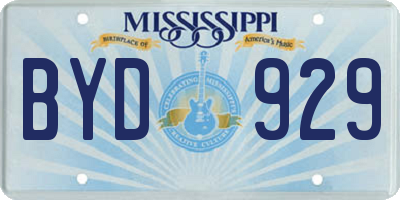 MS license plate BYD929