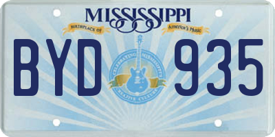 MS license plate BYD935