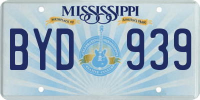 MS license plate BYD939