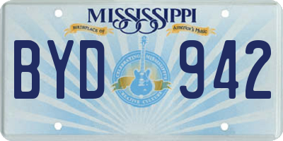 MS license plate BYD942