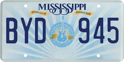 MS license plate BYD945