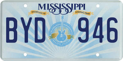 MS license plate BYD946