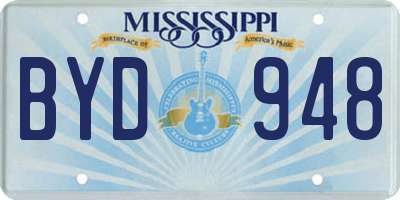 MS license plate BYD948