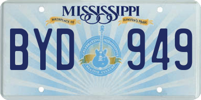 MS license plate BYD949