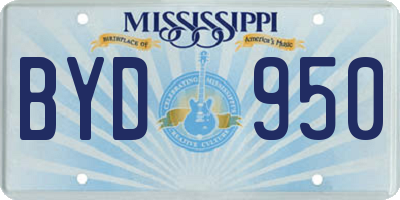 MS license plate BYD950