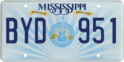 MS license plate BYD951