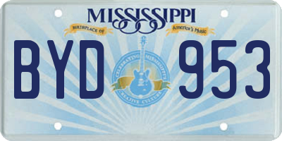 MS license plate BYD953