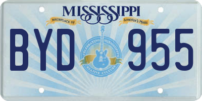 MS license plate BYD955