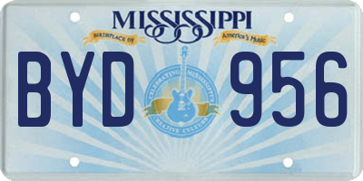 MS license plate BYD956