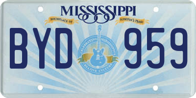 MS license plate BYD959