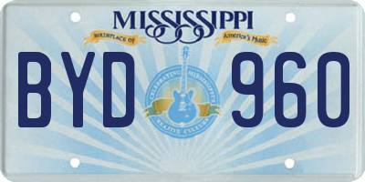MS license plate BYD960