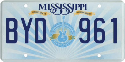 MS license plate BYD961