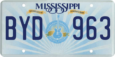 MS license plate BYD963