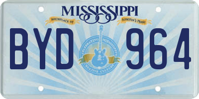 MS license plate BYD964