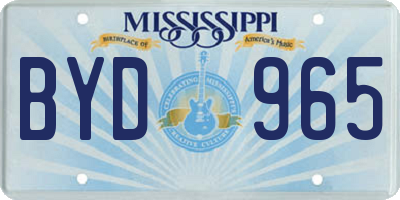 MS license plate BYD965