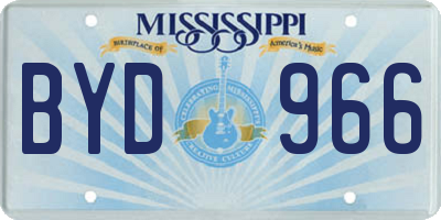 MS license plate BYD966