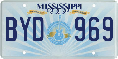 MS license plate BYD969