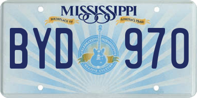 MS license plate BYD970
