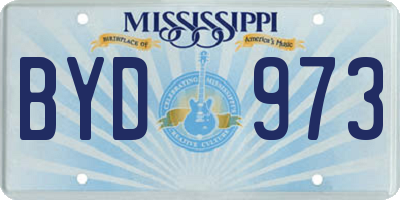 MS license plate BYD973