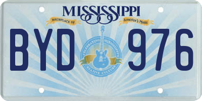 MS license plate BYD976