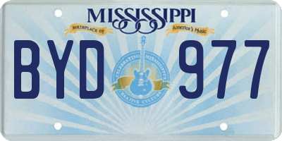 MS license plate BYD977