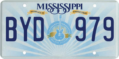 MS license plate BYD979
