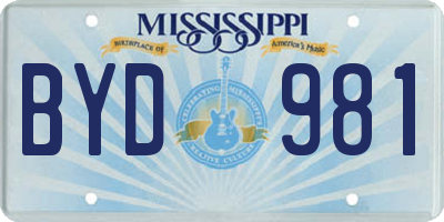 MS license plate BYD981