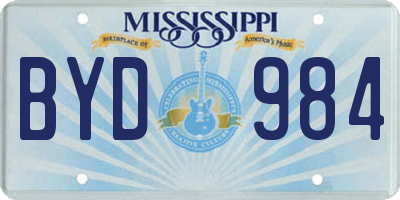 MS license plate BYD984