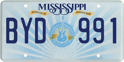 MS license plate BYD991