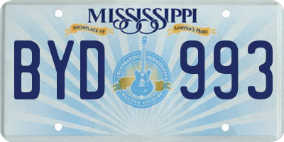 MS license plate BYD993