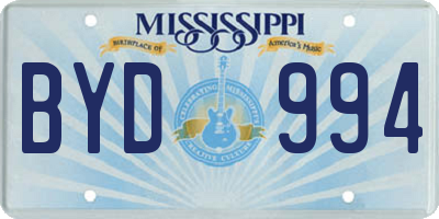 MS license plate BYD994